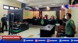 Caption: saat berlangsungnya sidang putusan terdakwa Dul Hari secara virtual (zoom).