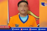 Caption: tersangka inisial (FI) saat diamankan di Mapolsek Sukolilo, Surabaya 
