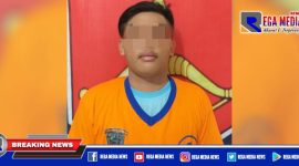 Caption: tersangka inisial (FI) saat diamankan di Mapolsek Sukolilo, Surabaya 
