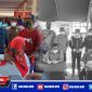 Caption: Bupati Sampang (H. Slamet Junaidi) bersama Forkopimda Sampang saat meninjau gebyar vaksinasi di Pulau Mandangin.