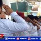Caption: saat upacara peringatan Hari Santri Nasional tahun 2021.