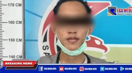 Caption: pengedar sabu inisial (RK) diamankan di Mapolrestabes Surabaya.