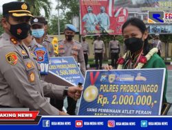 Kapolres Probolinggo Beri Penghargaan Atlet Berprestasi