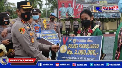 Kapolres Probolinggo Beri Penghargaan Atlet Berprestasi