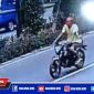 Caption: terduga maling yang mencuri sepeda motor hansip di Surabaya terekam cctv.