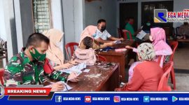 Caption: saat pencairan BLT Dana Desa di wilayah Kecamatan Torjun, Sampang.
