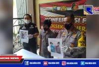 Caption: konferensi pers, Polsek Kenjeran ungkap kasus curanmor di Jl. Tanah Merah, Surabaya.