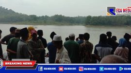 Caption: Waduk Klampis, tempat kejadian korban tewas tenggelam.