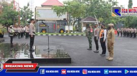 Caption: saat apel pasukan Operasi Zebra Semeru di Mako Polres Sampang.