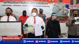 Caption: konferensi pers, Polrestabes Surabaya ungkap kasus mafia tanah.