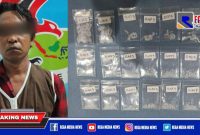 Caption: tersangka inisial SO dan barang buktinya diamankan di Mapolrestabes Surabaya.