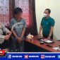 Caption: Kapolsek Pangarengan tunjukkan terduga pelaku pencurian dan sajam jenis celurit.