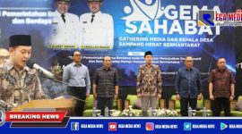 Caption: Media Gathering, Wakil Bupati Sampang (H. Abdullah Hidayat) saat menyampaikan sambutannya.