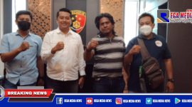 Caption: awak media bersama Subdit Tipidter Ditreskrimsus Polda Jatim.