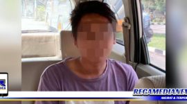 Caption: tersangka inisial AD saat diamankan Resmob Satreskrim Polres Sampang.