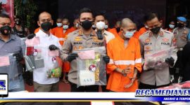 Caption: konferensi pers, Polresta Malang ungkap kasus penyalahgunaan narkotika.