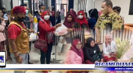 Caption: Ketua Icha Lovers saat memberikan paket bantuan kepada pasien RSD Ketapang, Sampang, serta ziarah ke astah Bangsa Cara.