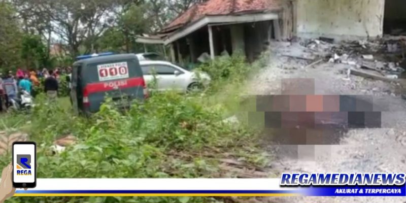 Caption: tampak kondisi mayat tergeletak dan  membusuk didalam rumah kosong di wilayah Labang, Bangkalan.