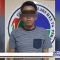 Caption: tersangka inisial MD pengedar sabu diamankan di Mapolres Pelabuhan Tanjung Perak.