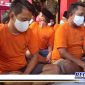 Caption: sejumlah tersangka penyalahgunaan narkoba dihadirkan saat gelar konferensi pers di Mapolres Bangkalan.