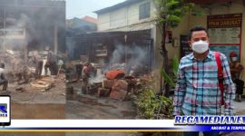 Caption: tampak aktivitas di depan gudang besi tua, di sekitar jembatan Kedinding Surabaya.