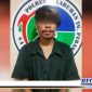 Caption: tersangka inisial DS saat diamankan di ruang Unit Satresnarkoba Polres Pelabuhan Tanjung Perak, Surabaya.