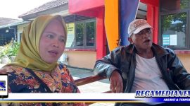 Caption: Musyarofah bersama suaminya Muhammad Yakkub saat di wawancarai awak media di Mapolres Bangkalan.