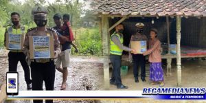 Bawa Sembako, Polantas Sampang Turba Ke Pelosok Desa