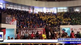 Caption: silaturahmi relawan Jokowi di DBL Arena Jalan Achmad Yani Surabaya.