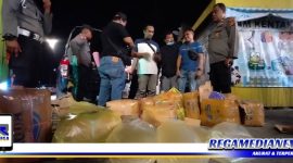 Caption: ratusan liter miras yang diamankan Polres Gorontalo.