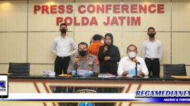 Caption: konferensi pers, Ditresnarkoba Polda Jatim ungkap kasus pelaku narkoba di salah satu club malam di Surabaya.