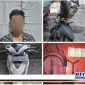 Caption: tersangka Khobairi dan barang buktinya saat diamankan di Mapolsek Semampir, Surabaya 