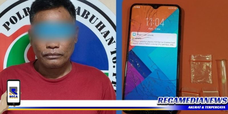 Caption: tersangka inisial SMD dan barang buktinya saat diamankan di Mapolres Pelabuhan Tanjung Perak Surabaya. 
