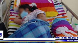 Caption: kondisi Nursela Musalam (18), saat dirawat di Rumah Sakit Otanaha Kota Gorontalo.