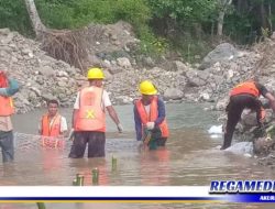 Pekerjaan Bronjong Sungai di Gampong Panton Luas Diduga Tak Sesuai Spek