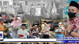Caption: RSUD Ketapang bersama Forkopimcam saat membagikan takjil gratis kepada warga dan pengendara.