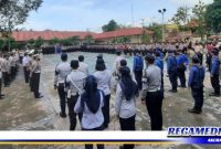 Caption: saat berlangsungnya apel gelar pasukan operasi pengamanan lebaran ketupat, di Mapolres Gorontalo.