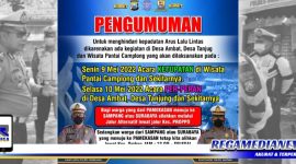 Caption: pamflet pengumuman Satlantas Polres Sampang terhadap pengendara agar melewati jalur alternatif saat berlangsungnya Per-Peran.