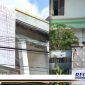 Caption: bangunan rumah milik oknum karyawan Pelni yang dipasangi spanduk.