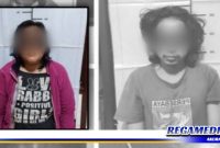 Caption: dua orang tersangka inisial (SI) dan (MA), saat diamankan di Mapolsek Semampir Surabaya.