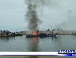 Kapal Motor Nelayan Hangus Terbakar di Aceh Selatan