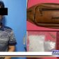 Caption: tersangka inisial (MA) beserta barang buktinya saat diamankan di Mapolres Pelabuhan Tanjung Perak Surabaya.