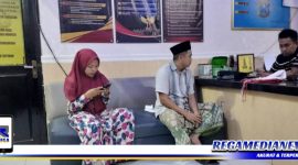 Caption: Faisol korban curanmor, saat melapor ke Polsek Torjun, Sampang.