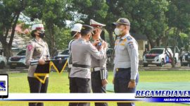 Caption: Kapolda Gorontalo (Irjen Pol Akhmad Wiyagus) pimpin langsung apel gelar pasukan Operasi Patuh Otanaha Tahun 2022.