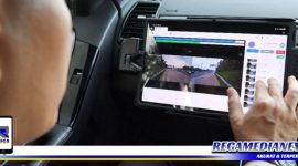 Caption: camera mobil incar Satlantas Polres Bangkalan mulai merekam pengguna jalan.