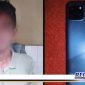 Caption: tersangka inisial MS dan barang buktinya saat diamankan di Mapolsek Semampir.