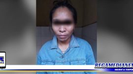 Captioan: tersangka pencurian perhiasan inisial (F) saat diamankan di Mapolsek Semampir Surabaya.