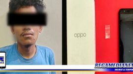 Caption: tersangka inisial (IMI) dan barang buktinya diamankan di Mapolres Pelabuhan Tanjung Perak Surabaya.