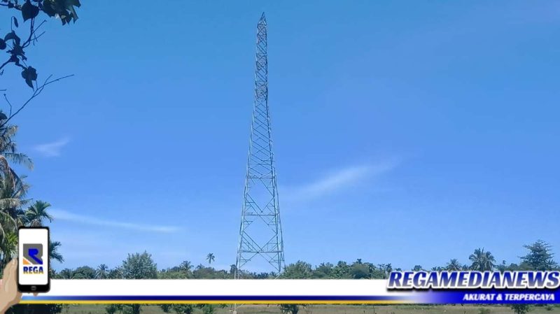 Caption: Tower jaringan kabel ke Gardu Induk (GI) Gampong Gunung Cut.