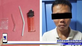 Caption: Inisial Z bin S (29 tahun) Alamat Desa Plampang Madura saat diamankan petugas.